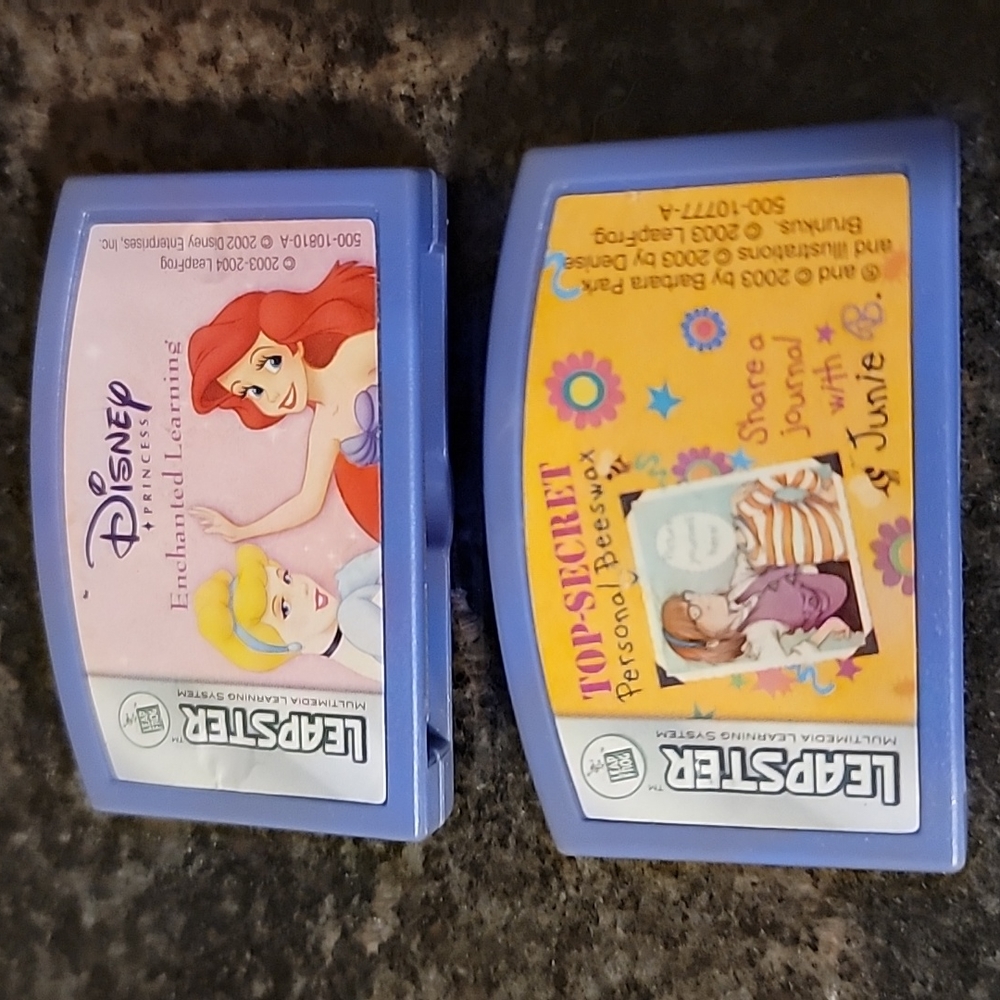 LEAPSTER Disney Enchanted Learning  princess Game & Junie B Top secret personal